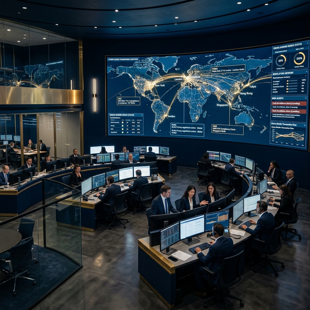 Institutional banking compliance command center mapping SEC and FINRA frameworks